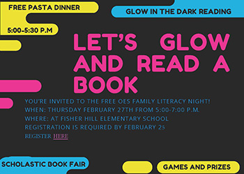 Glow and Read Literacy Night Flyer