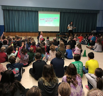 students attending assembly